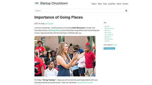 Image of the Startup Chucktown website