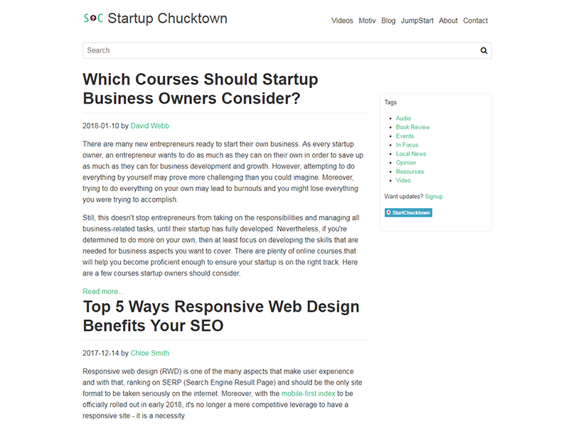 Startup Chucktown Website